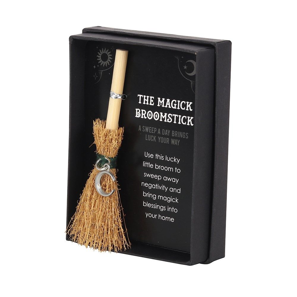 Something Different - Crescent Moon Mini Magick Broomstick Ornament - Marron/Noir